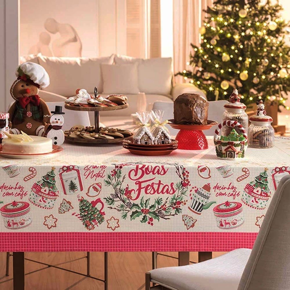 toalha de mesa natal enfeites natal