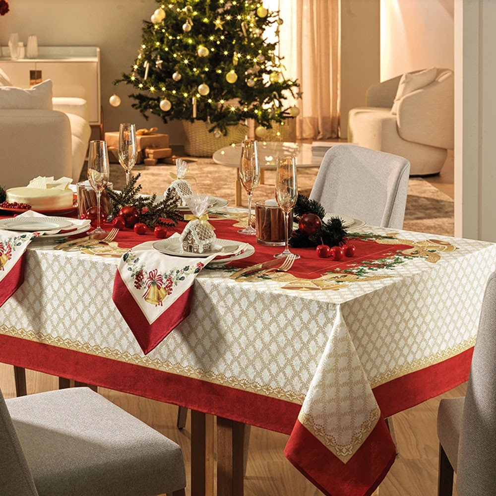 toalha de mesa natal sinos de natal