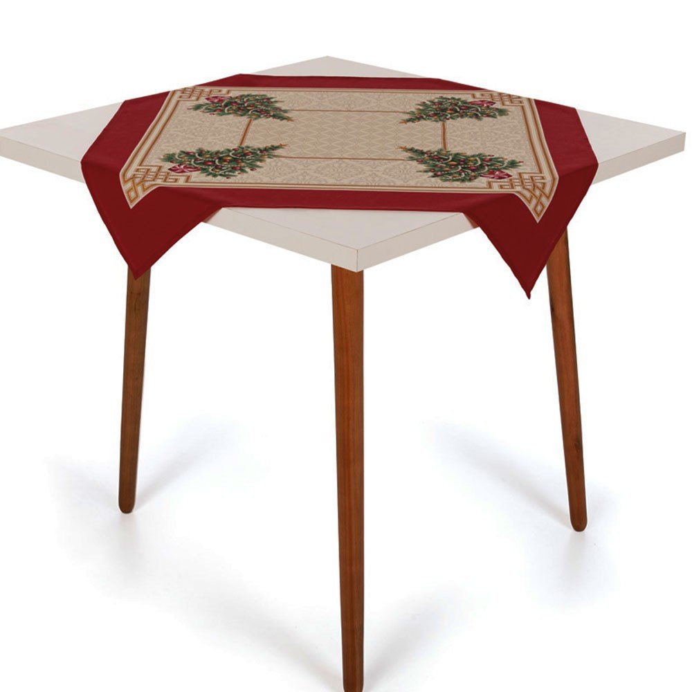toalha de mesa natal pinheiro decor 78x78