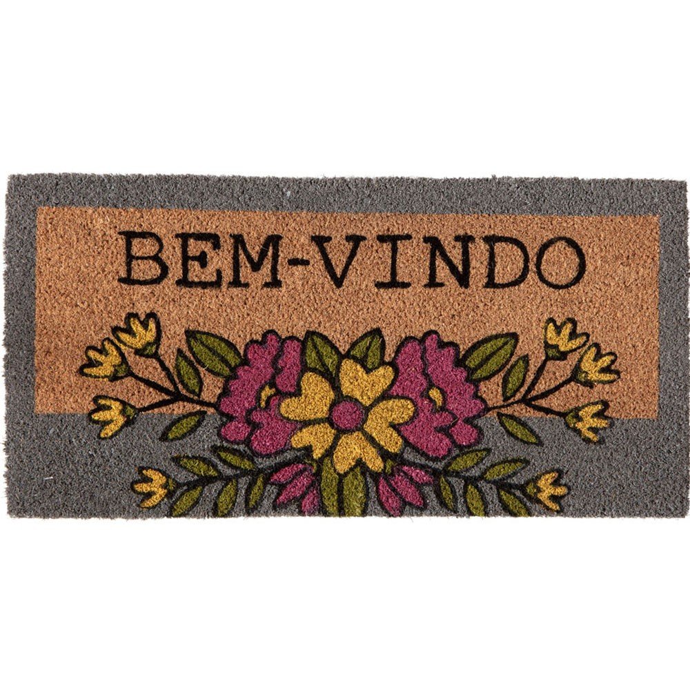 capacho bem vindo flores