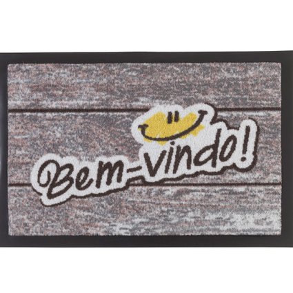 tapete welcome bem vindo cinza