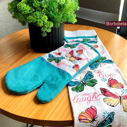 kit cozinha pano luva borboleta1