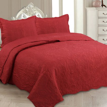 colcha classic floral vermelho