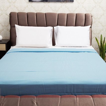 colcha gevona faro azul claro novo