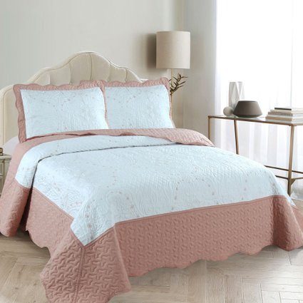 colcha masion branco rose