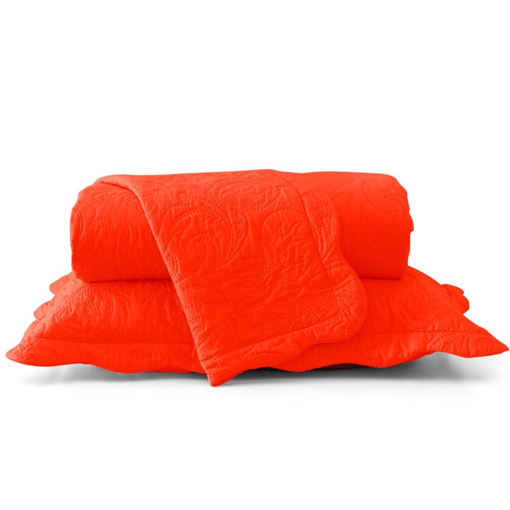 colcha classic floral coral