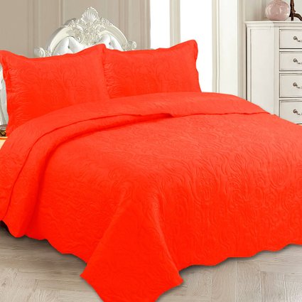 colcha classic floral coral4