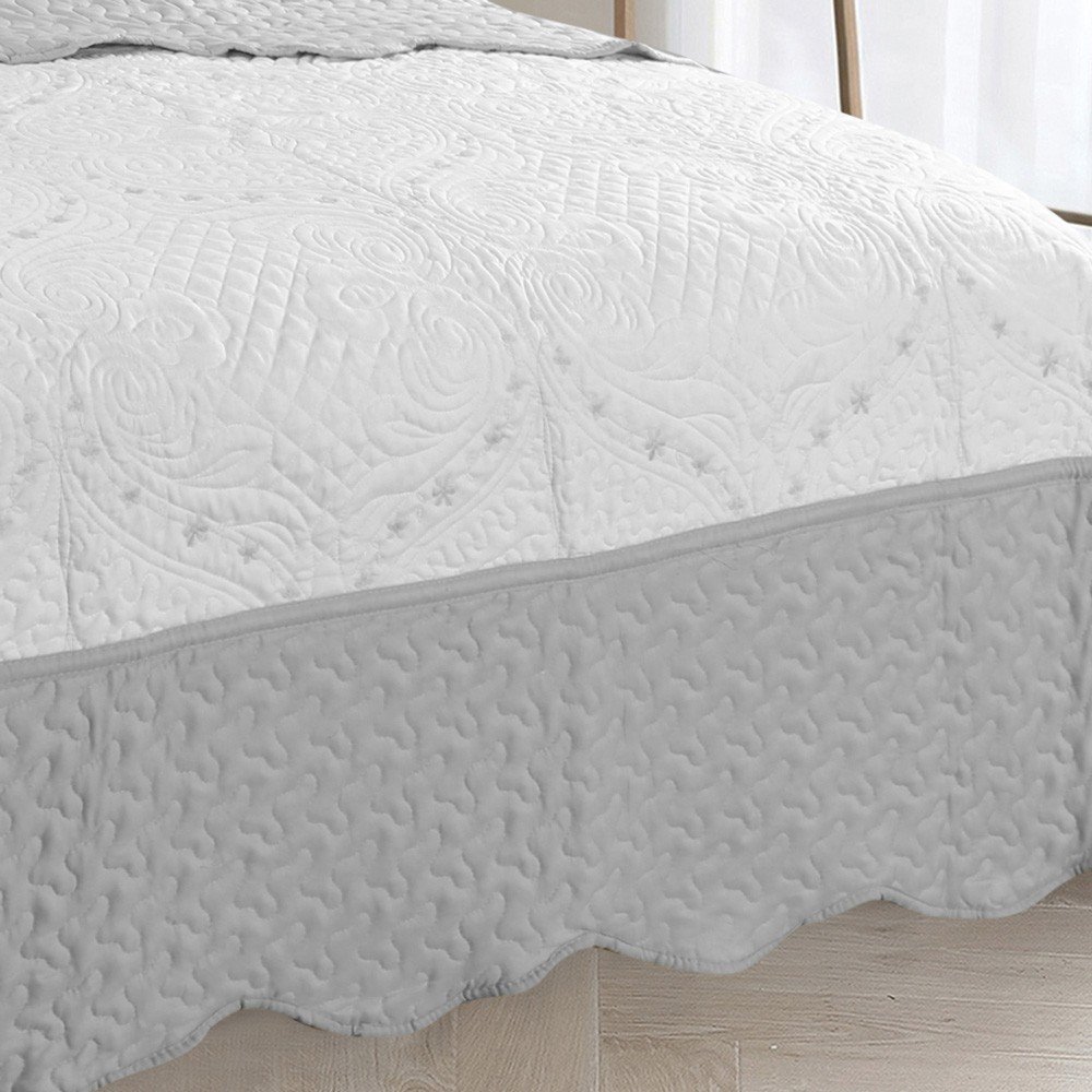 colcha maison floral gris 1 0