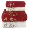 jogo toalhas 4pcs guadalupe vermelho e branco