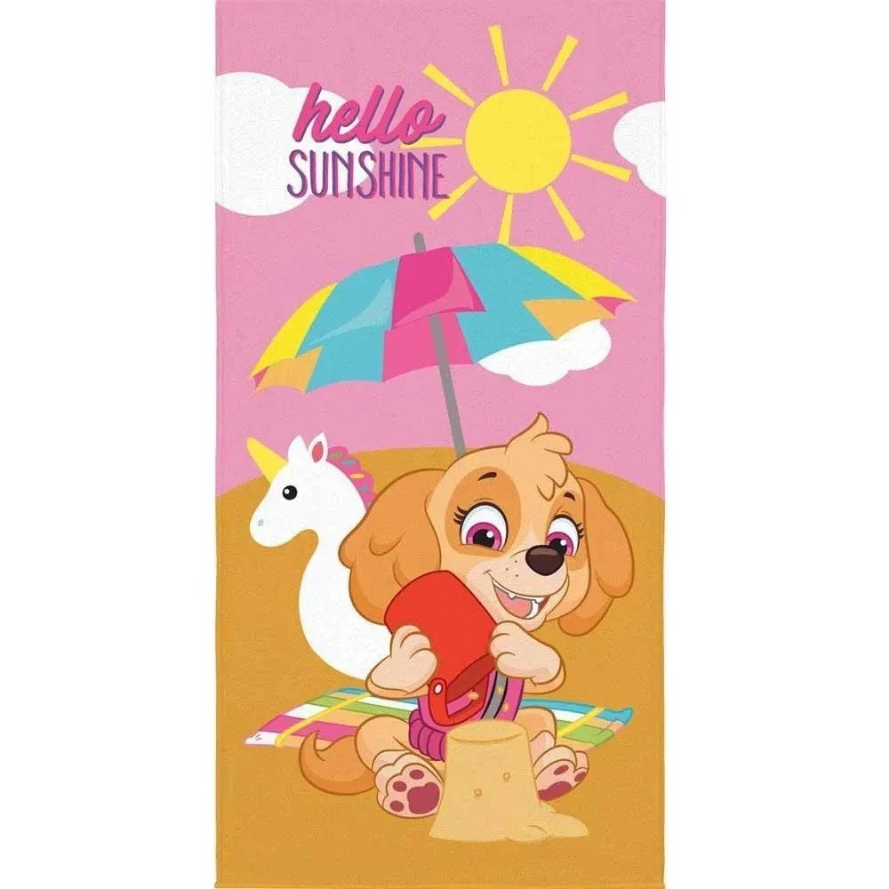 toalha felpuda patrulha canina na praia