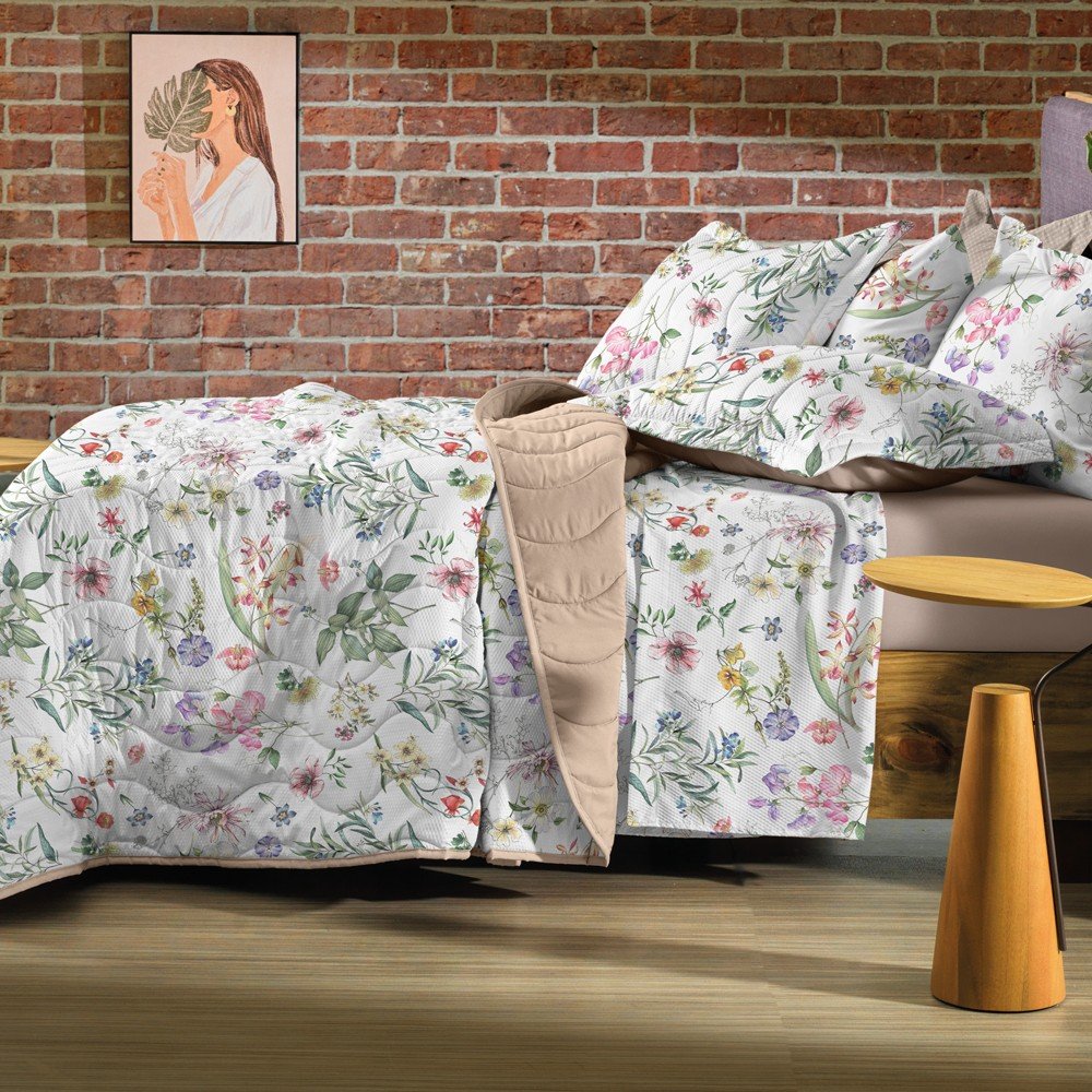 jogo de cama flores do campo