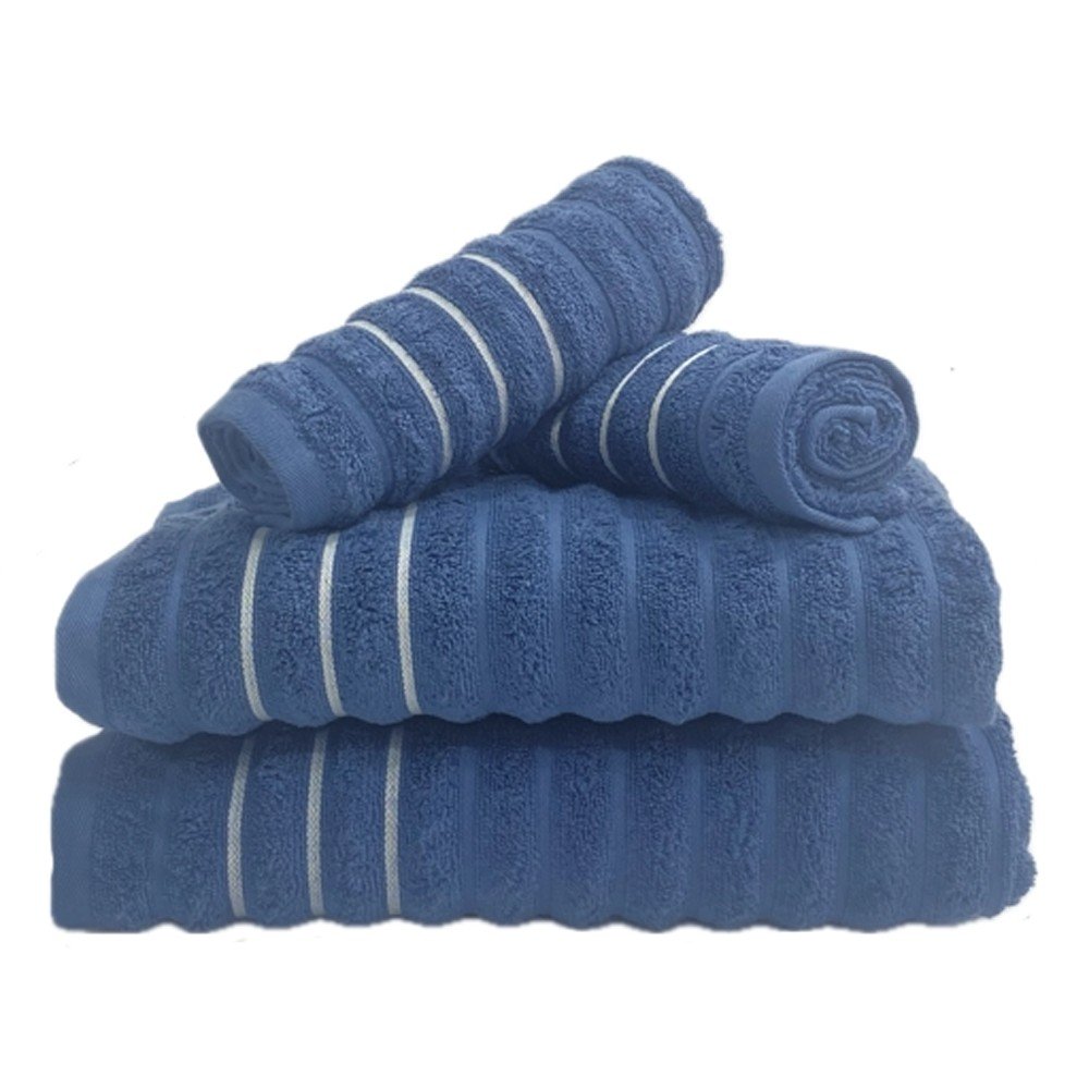 toalha 4pcs wave azul novo 1000