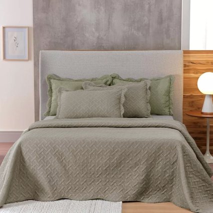 colcha casual taupe novo