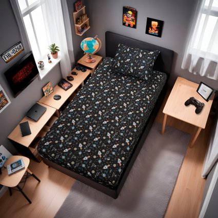 jogo de cama space fun